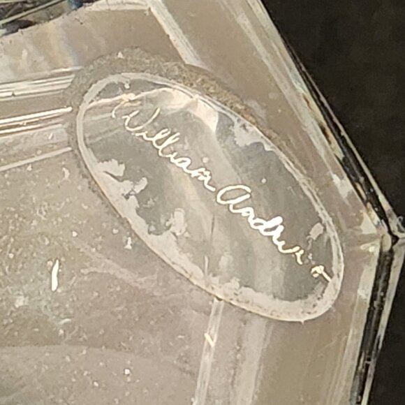 VTG Crystal Perfume Bottle Stopper Hand Etched Golden Crown William Andre - Picture 9 of 14